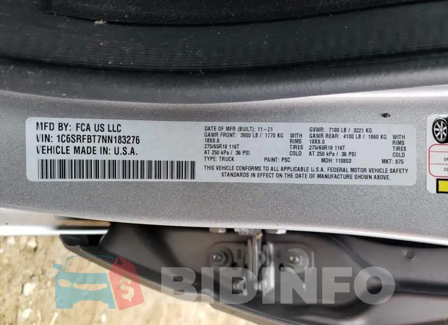 1C6SRFBT7NN183276 Photo# 12