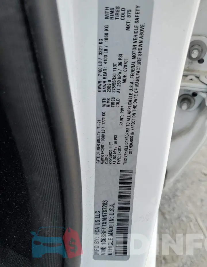 1C6SRFFTXMN787283 Photo# 12