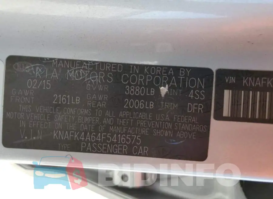 KNAFK4A64F5416575 Photo# 12