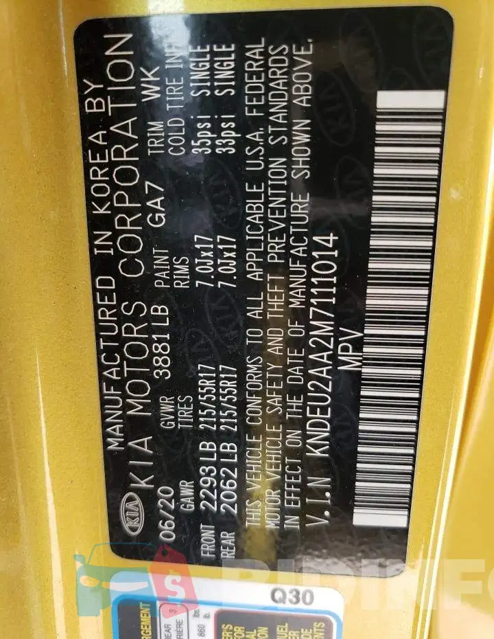 KNDEU2AA2M7111014 Photo# 14