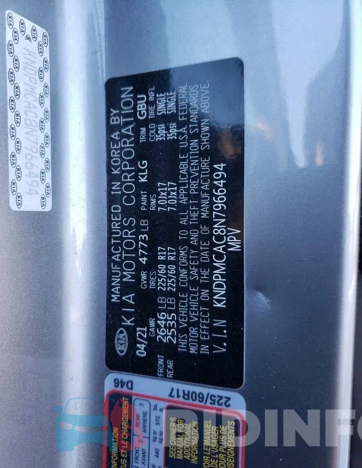 KNDPMCAC8N7966494 Photo# 13
