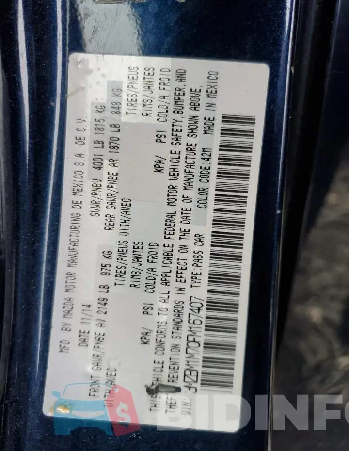3MZBM1M70FM167407 Photo# 12