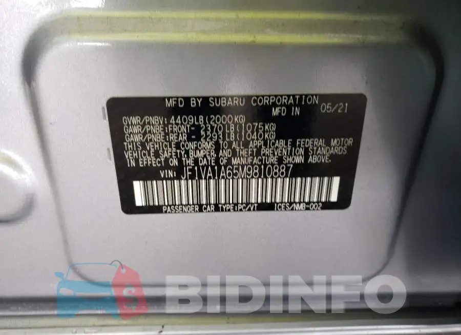 JF1VA1A65M9810887 Photo# 12