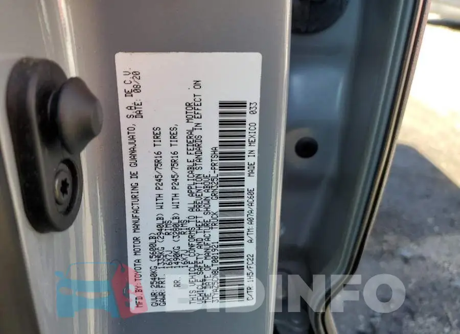 3TYAZ5CN8LT001921 Photo# 12