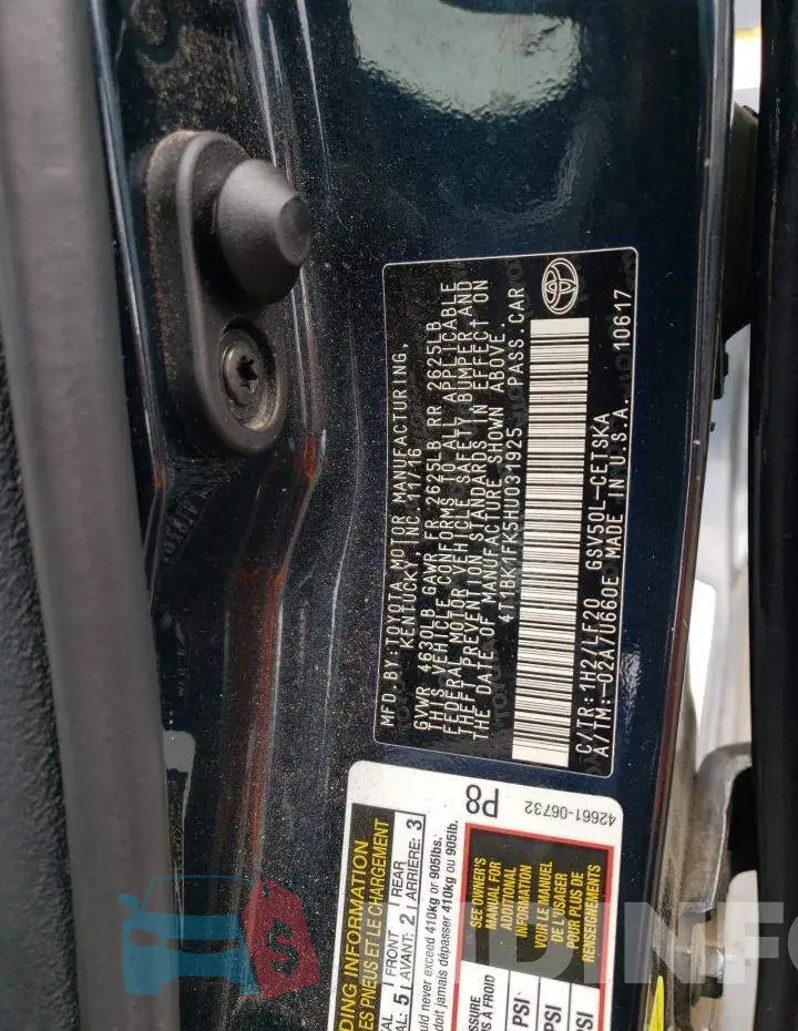 4T1BK1FK5HU031925 Photo# 10