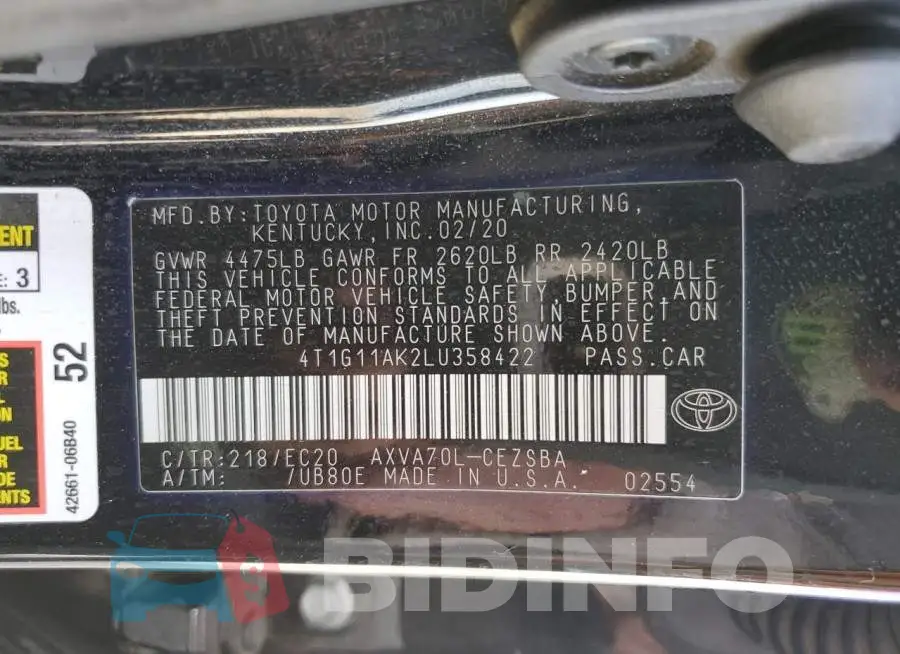 4T1G11AK2LU358422 Photo# 12