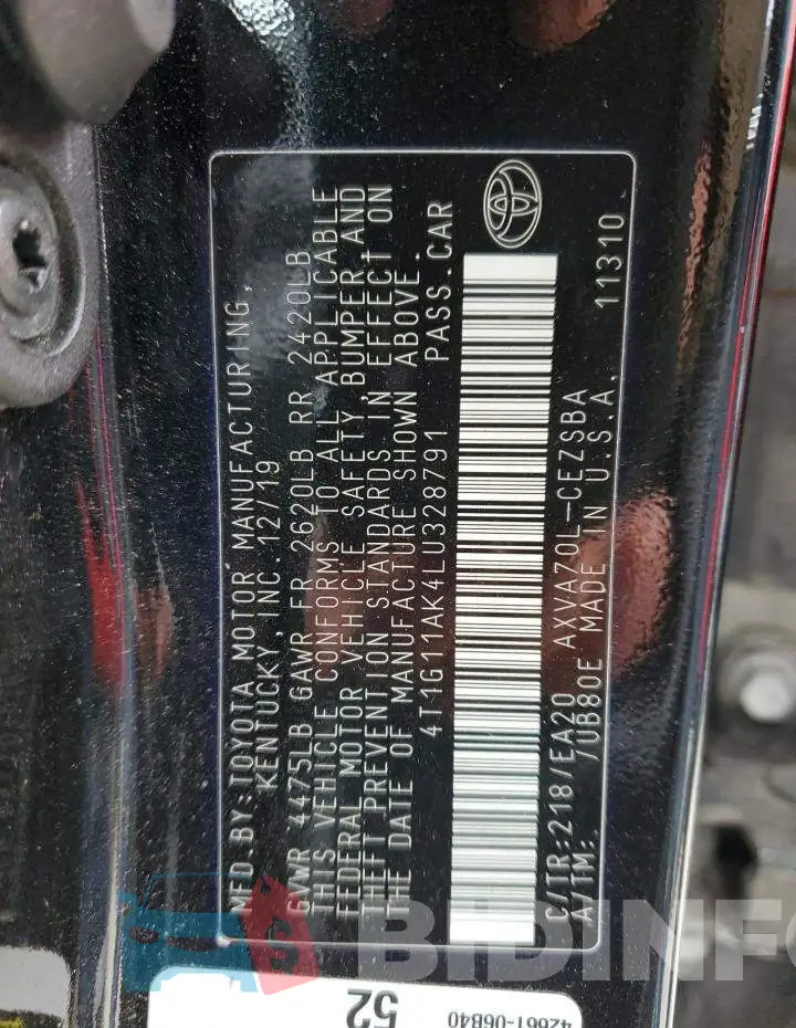 4T1G11AK4LU328791 Photo# 12