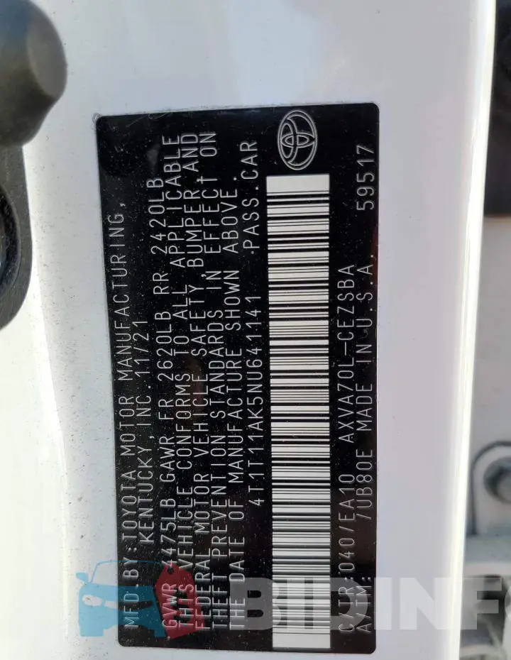 4T1T11AK5NU641141 Photo# 12