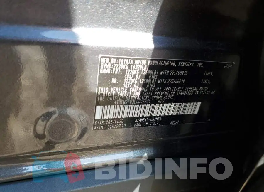 4T3EWRFV3LU007231 Photo# 12