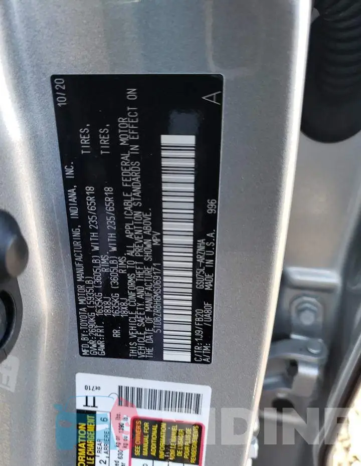 5TDBZRBH6MS069171 Photo# 12