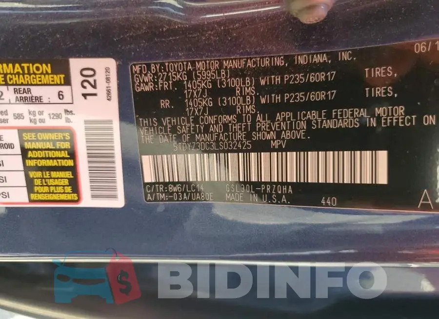 5TDYZ3DC3LS032425 Photo# 13