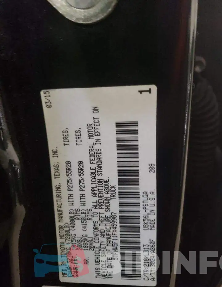 5TFHW5F11FX459987 Photo# 12
