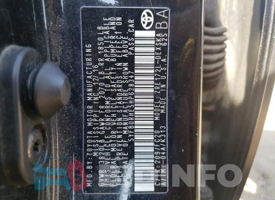 5YFBURHE5HP628347 Photo# 12
