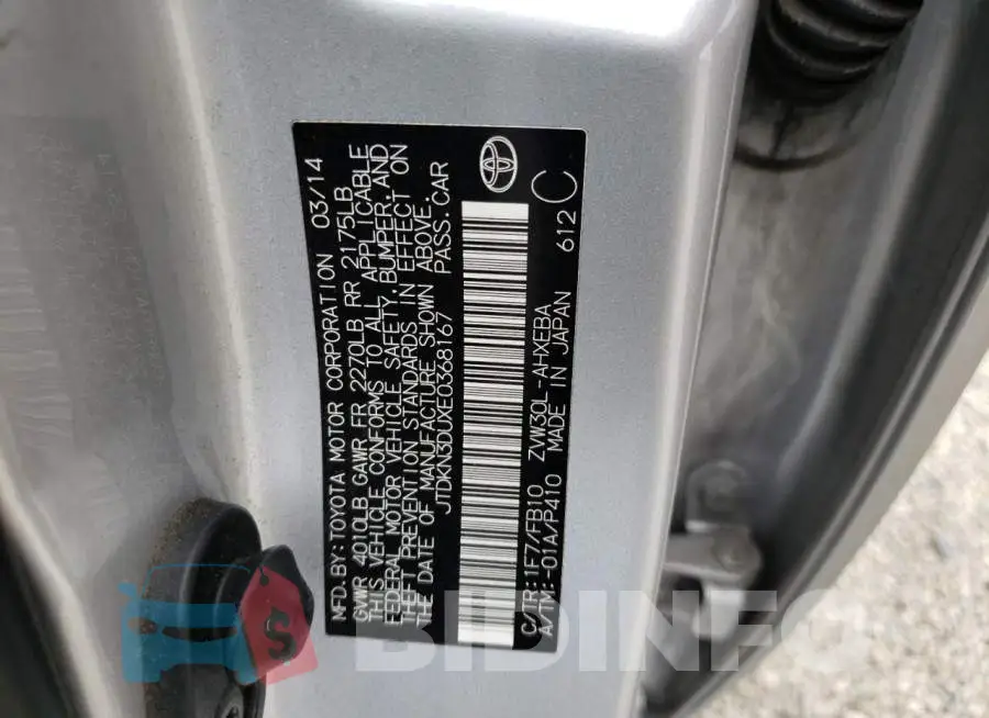 JTDKN3DUXE0368167 Photo# 12