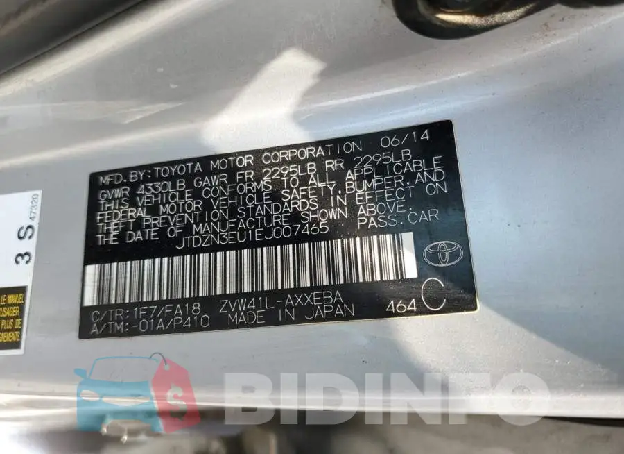 JTDZN3EU1EJ007465 Photo# 12