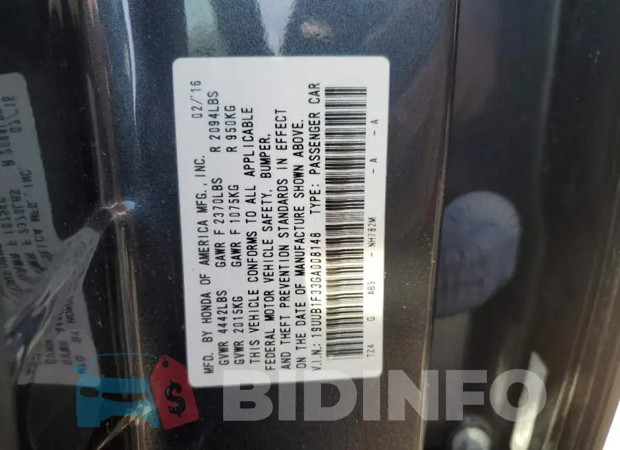 19UUB1F33GA008148 Photo# 12