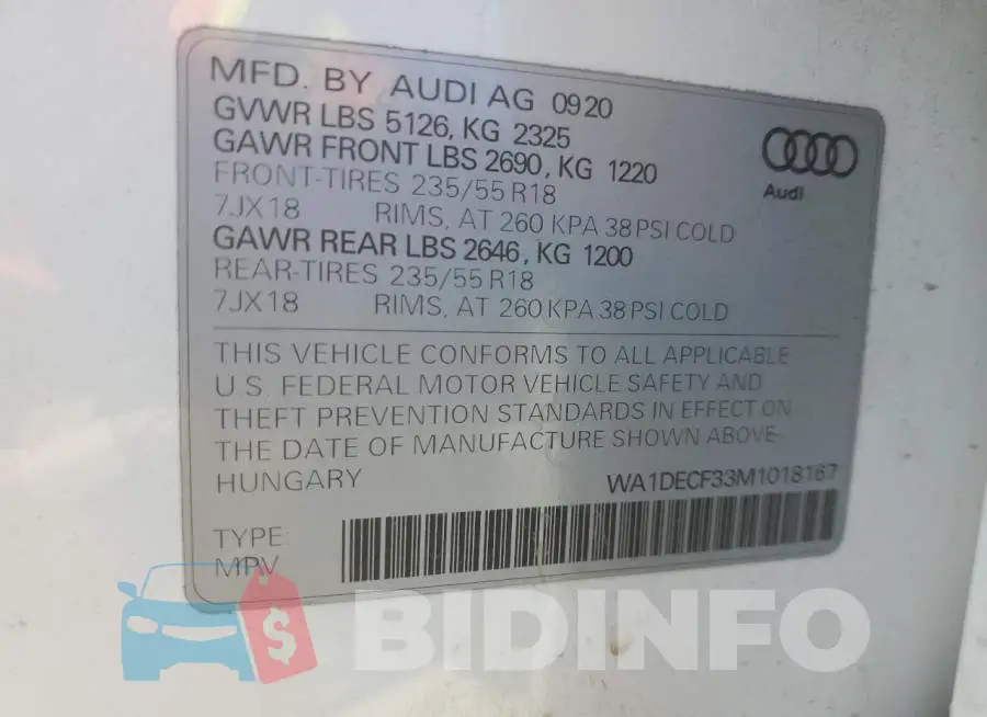 WA1DECF33M1018167 Photo# 14