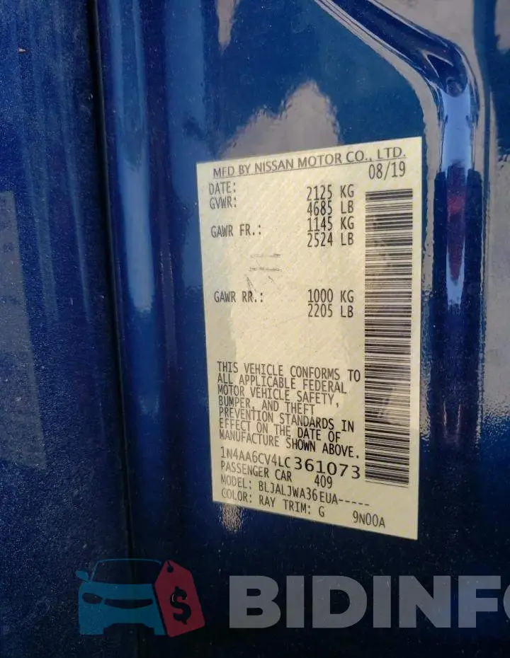 1N4AA6CV4LC361073 Photo# 12