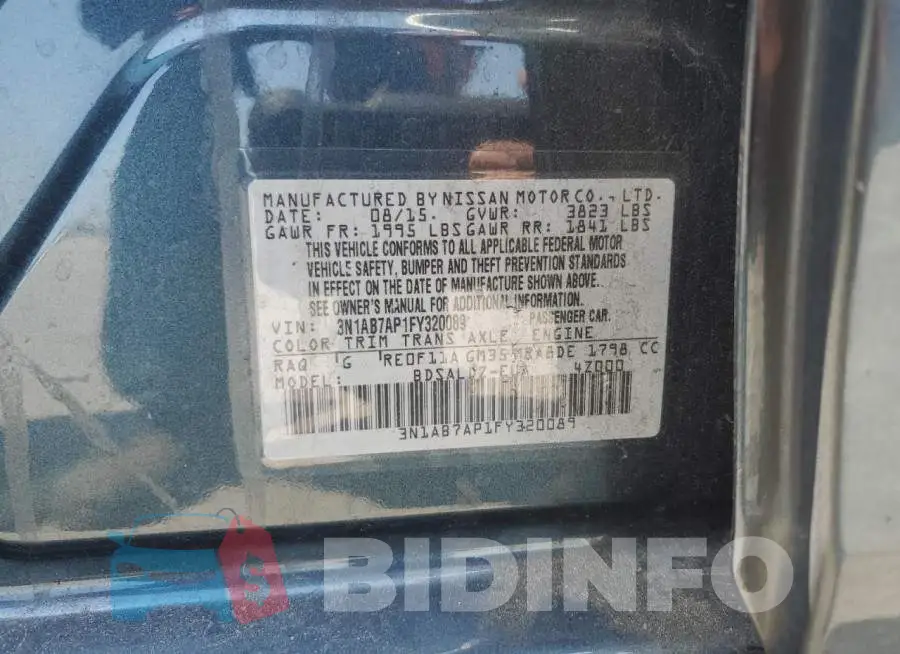 3N1AB7AP1FY320089 Photo# 12