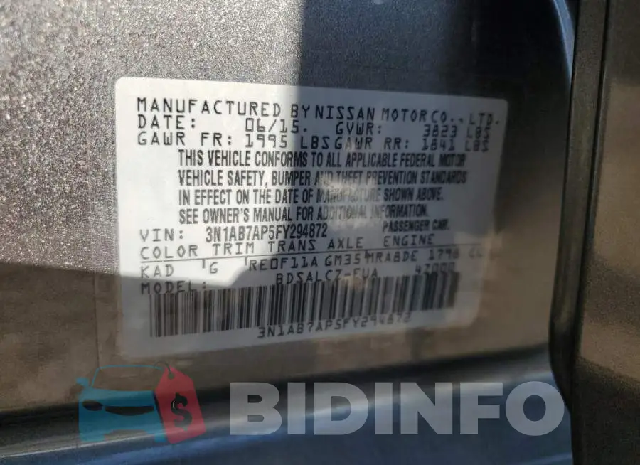 3N1AB7AP5FY294872 Photo# 12