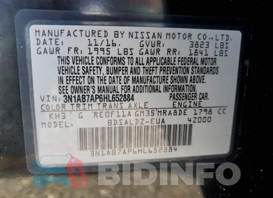 3N1AB7AP6HL652884 Photo# 12