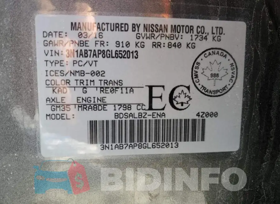 3N1AB7AP8GL652013 Photo# 13