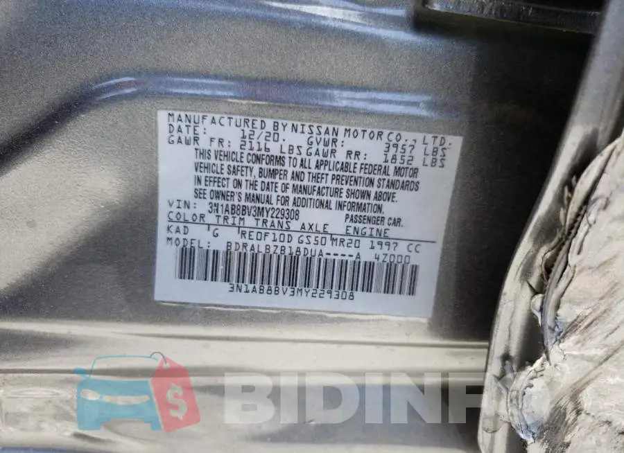 3N1AB8BV3MY229308 Photo# 12