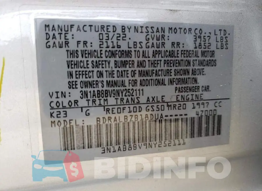 3N1AB8BV9NY252111 Photo# 12