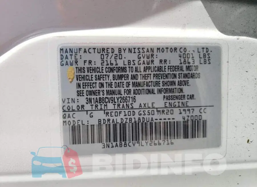 3N1AB8CV9LY266716 Photo# 12