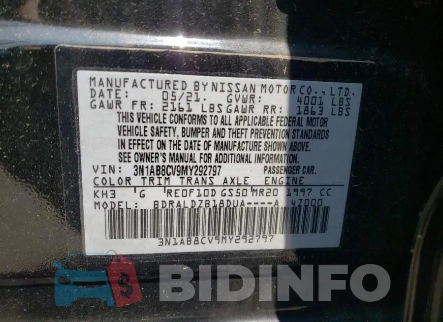 3N1AB8CV9MY292797 Photo# 12