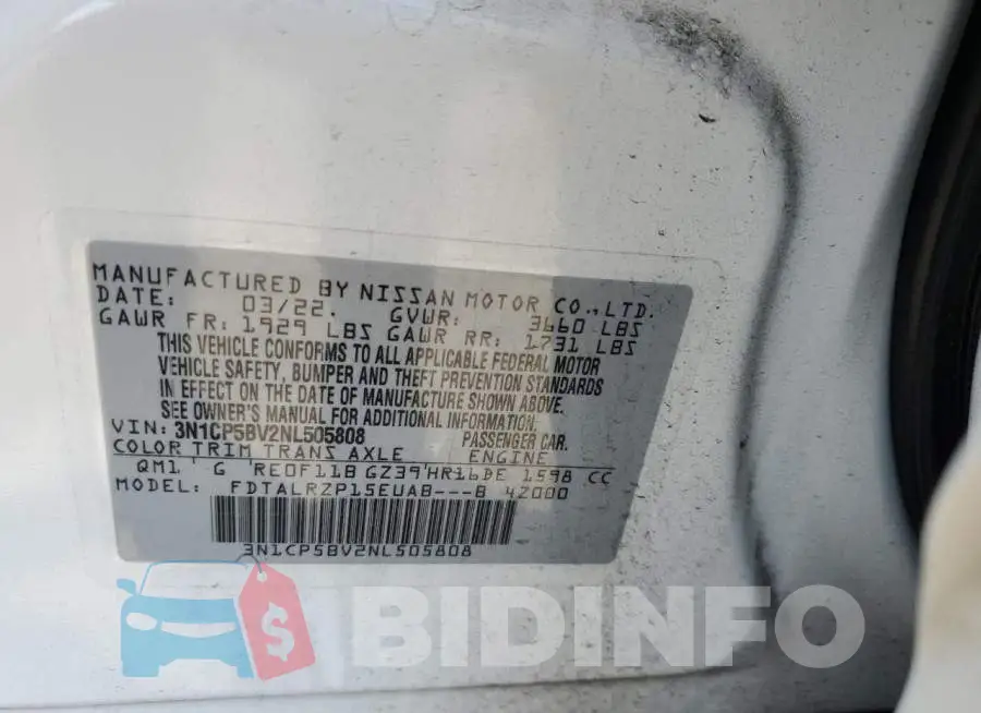 3N1CP5BV2NL505808 Photo# 12