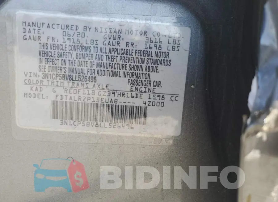 3N1CP5BV8LL526496 Photo# 13