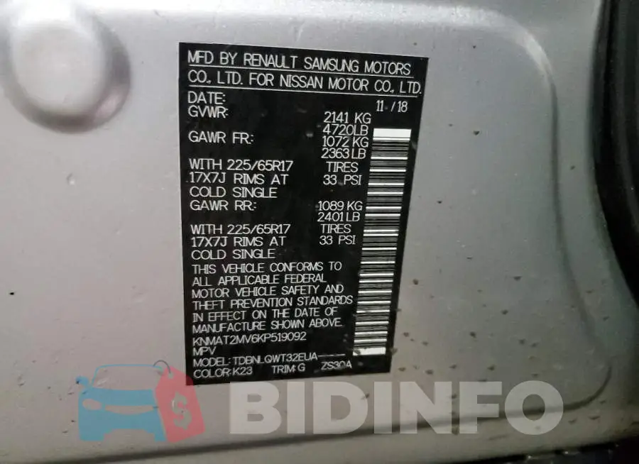 KNMAT2MV6KP519092 Photo# 13