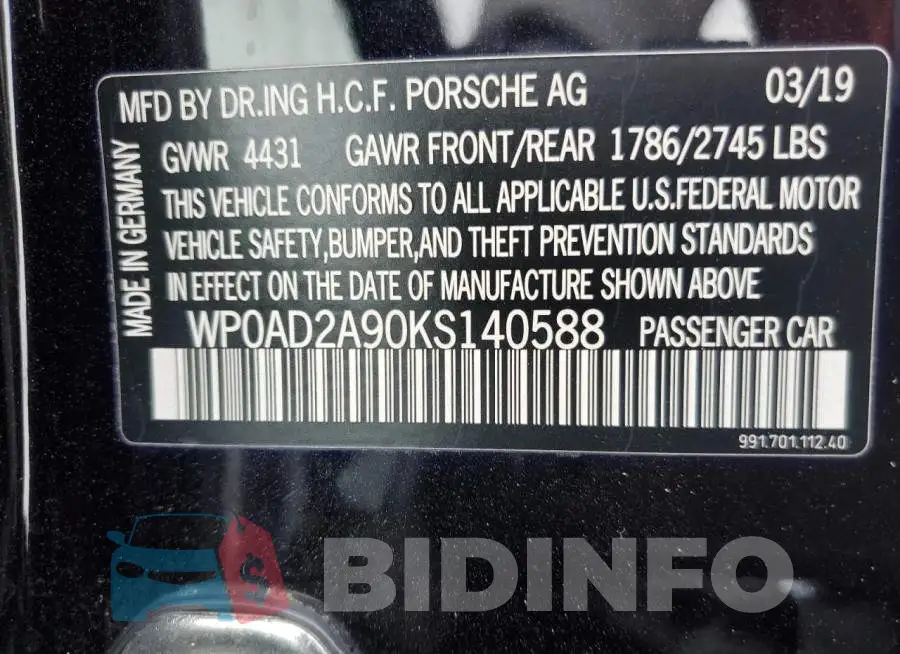 WP0AD2A90KS140588 Photo# 12