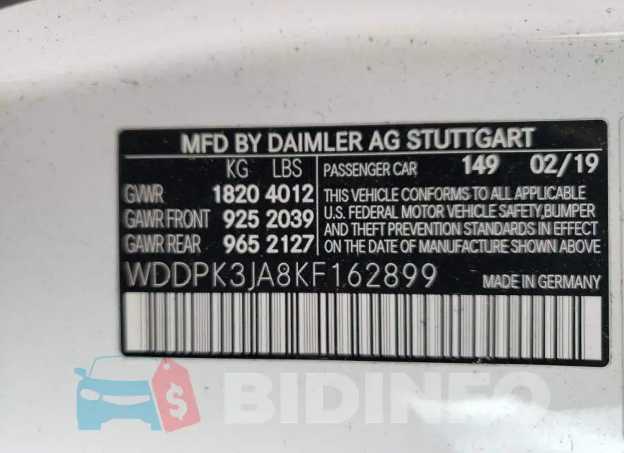 WDDPK3JA8KF162899 Photo# 12