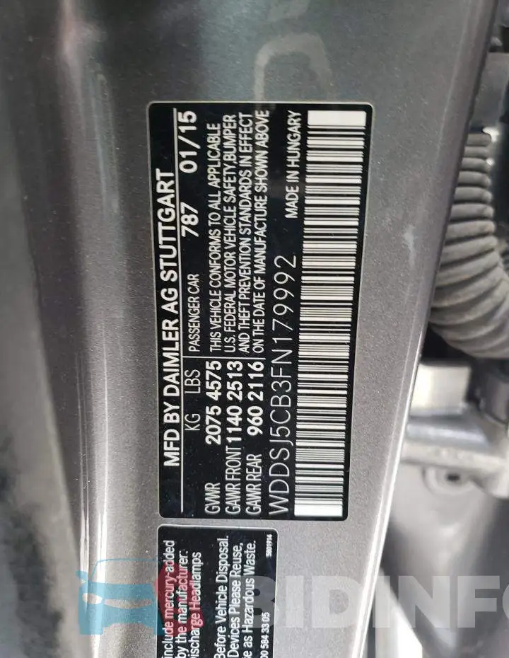 WDDSJ5CB3FN179992 Photo# 13
