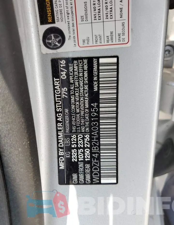 WDDZF4JB2HA031954 Photo# 12