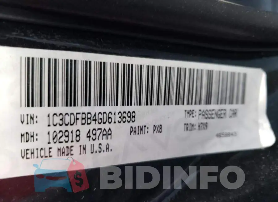 1C3CDFBB4GD613698 Photo# 12