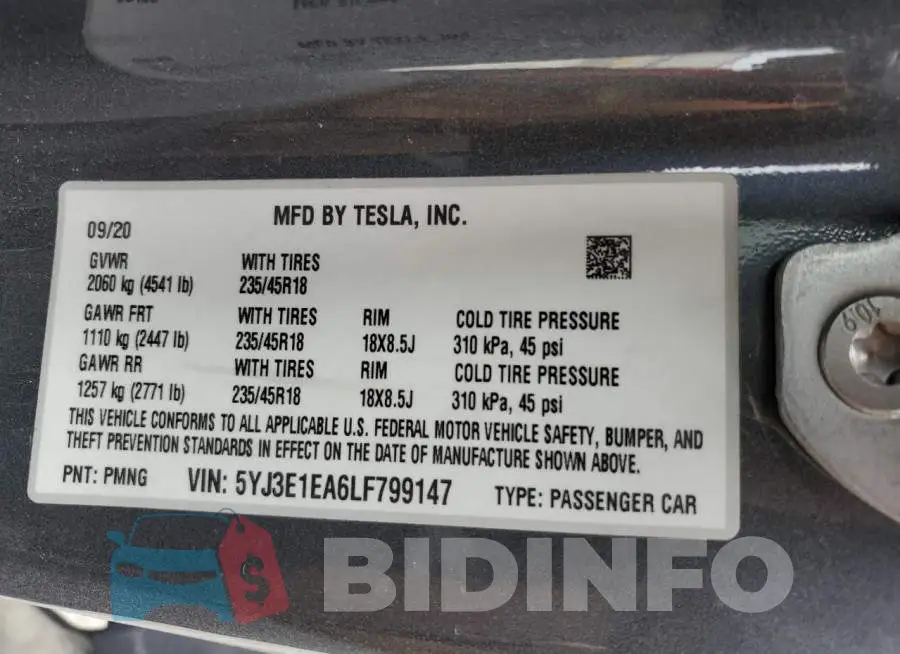 5YJ3E1EA6LF799147 Photo# 12