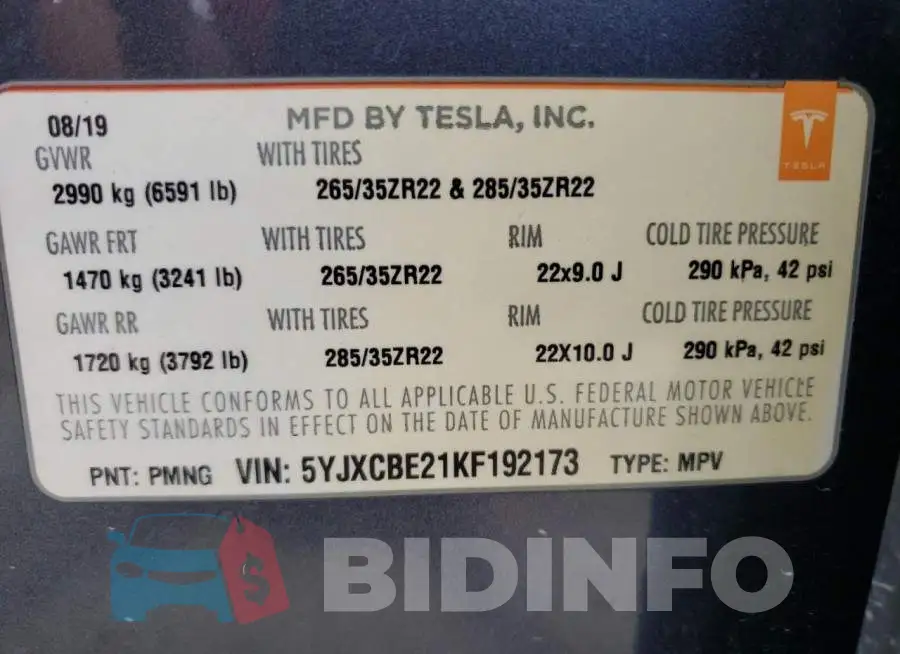 5YJXCBE21KF192173 Photo# 12