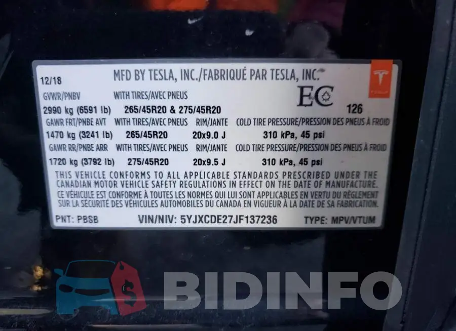 5YJXCDE27JF137236 Photo# 14