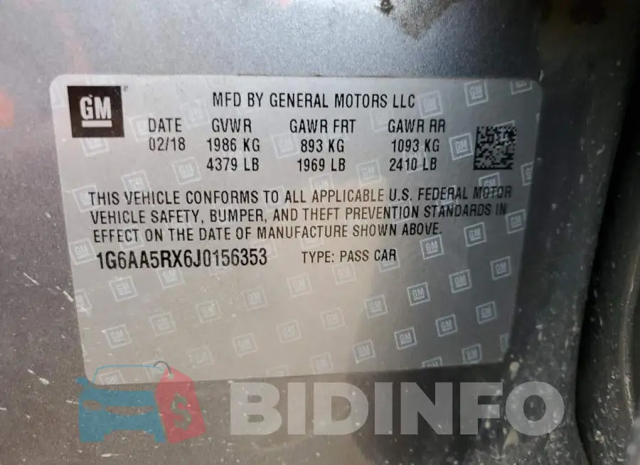 1G6AA5RX6J0156353 Photo# 12