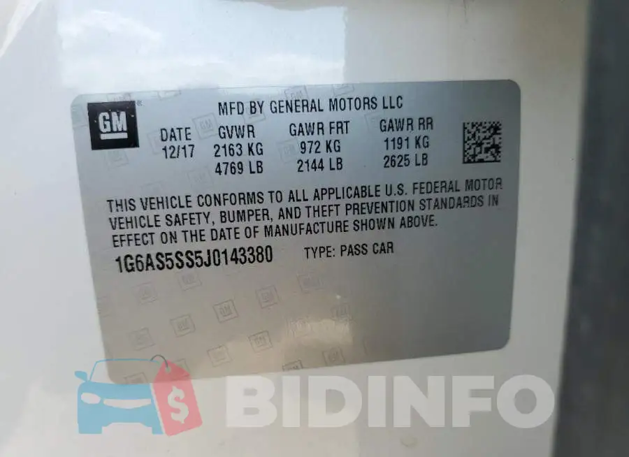 1G6AS5SS5J0143380 Photo# 13