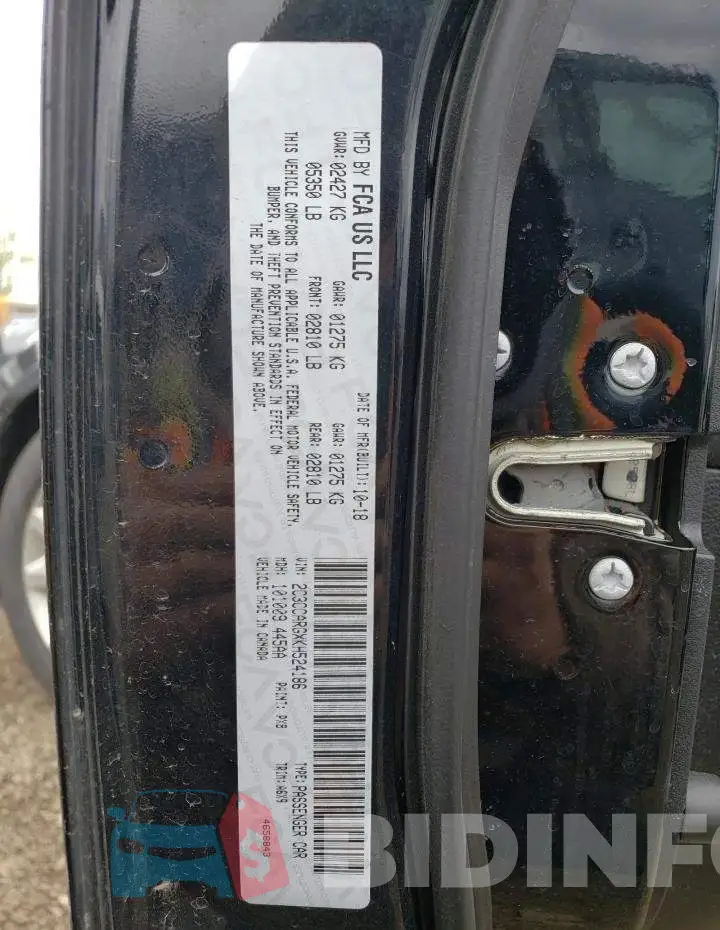 2C3CCARGXKH524186 Photo# 12