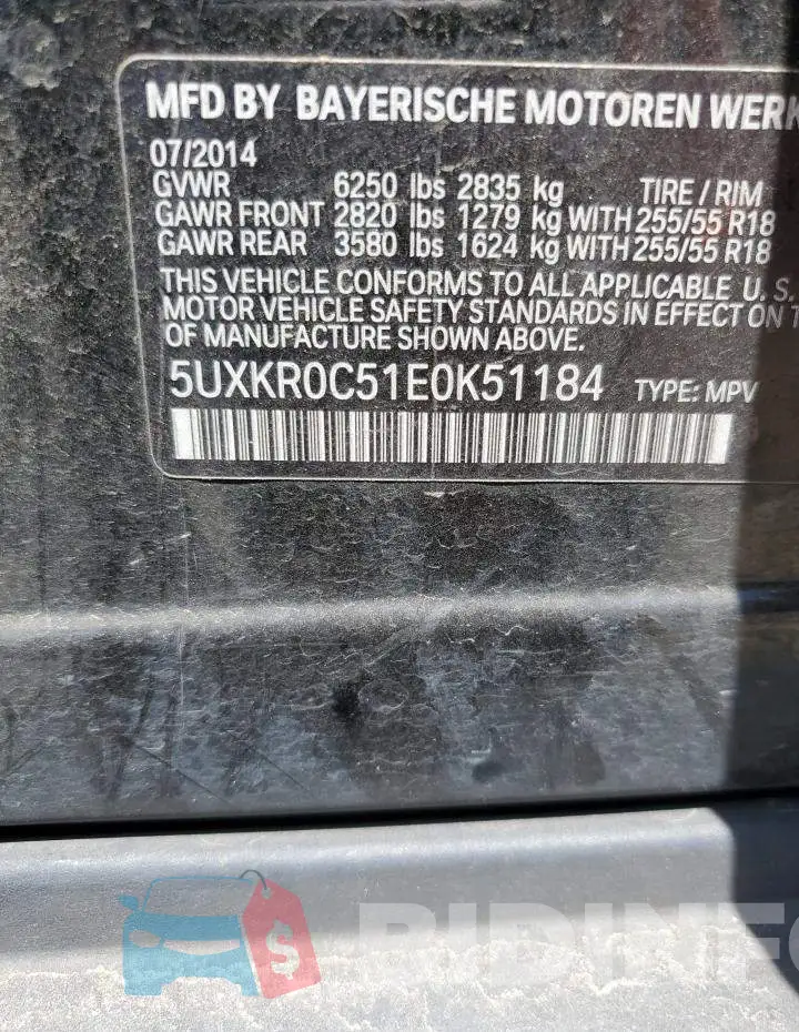 5UXKR0C51E0K51184 Photo# 14