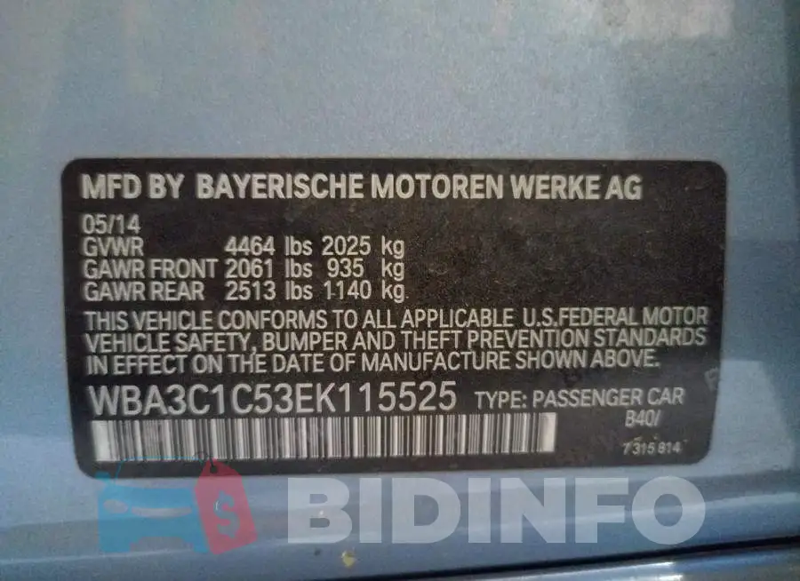WBA3C1C53EK115525 Photo# 13