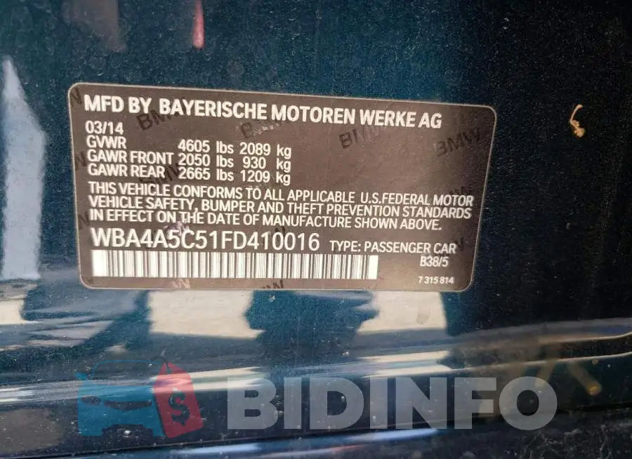 WBA4A5C51FD410016 Photo# 12
