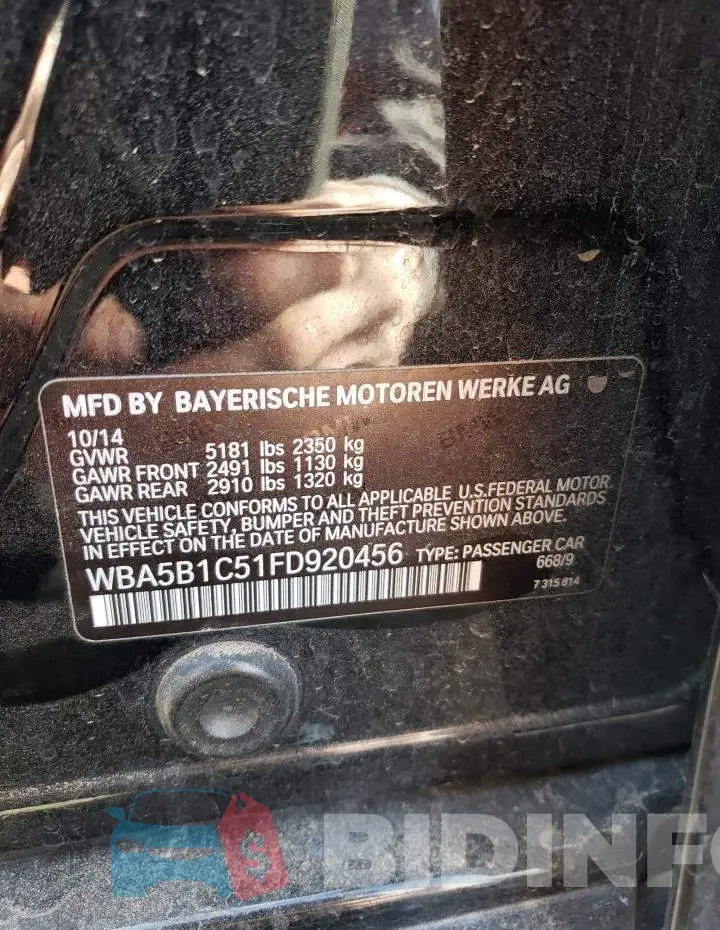 WBA5B1C51FD920456 Photo# 12