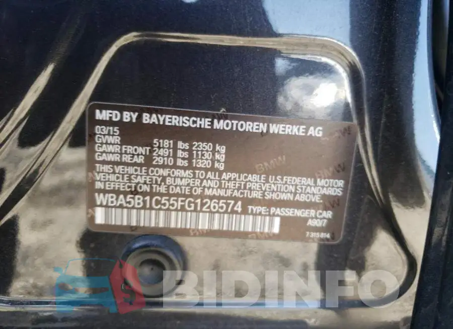 WBA5B1C55FG126574 Photo# 12