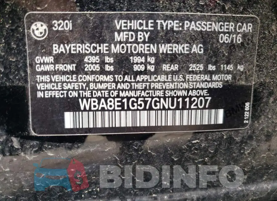 WBA8E1G57GNU11207 Photo# 12